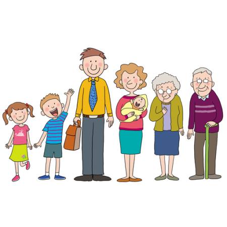 insanlar, aile, bebek, çocuk, çocuk, büyükanne ve büyükbaba I359702 - Dreamstime