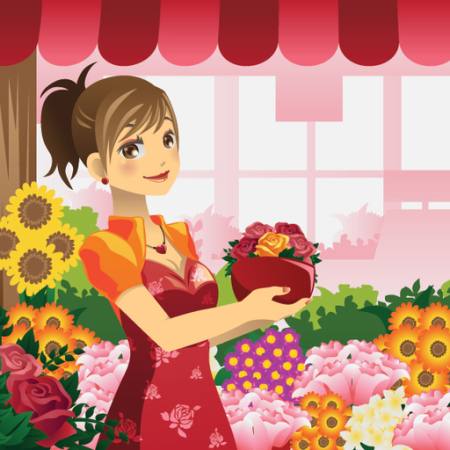 kadın, çiçek, shop, kırmızı, kız Artisticco Llc - Dreamstime