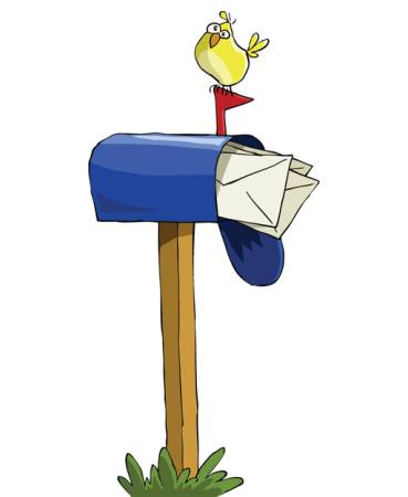 kuş, posta, posta kutusu, mavi, mektuplar Dedmazay - Dreamstime