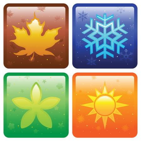 işaretleri, kış, yaz, buz, sonbahar, sonbahar, ilkbahar Artisticco Llc - Dreamstime