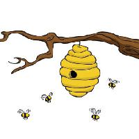 Pixwords Görüntü şubesi, arı, kovan, sarı Dedmazay - Dreamstime