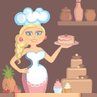 Pixwords Görüntü bayan, sarışın, aşçı, kek, kadın, mutfak Klavapuk - Dreamstime