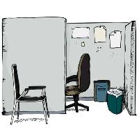 ofis koltuğu, çöp, kağıt Eric Basir - Dreamstime