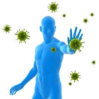 Pixwords Görüntü virüsü, bağışıklık, mavi, erkek, hasta, bakteri, yeşil Sebastian Kaulitzki - Dreamstime