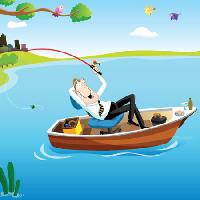 Pixwords Görüntü tekne, adam, su, balıkçılık, göl Zuura - Dreamstime