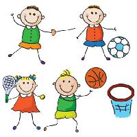 Pixwords Görüntü çocuklar, spor, futbol, ​​tenis, basket Aliona Zbughin - Dreamstime