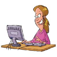 Pixwords Görüntü kadın, bilgisayar, konuşma, destek, yardım, klavye Dedmazay - Dreamstime