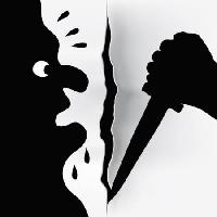 Pixwords Görüntü katil, bıçak, yaralı, siyah, el, keskin, ter Robodread - Dreamstime