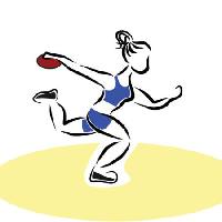 Pixwords Görüntü spor, spor, atmak kadın, sarı, mavi Nuriagdb - Dreamstime