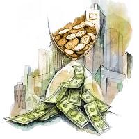 Pixwords Görüntü Para, saat camı, kum saati, dolar, dolar Dmytro Kozlov - Dreamstime